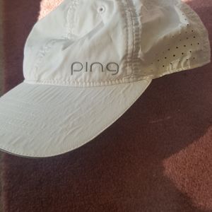 White Ping golf hat